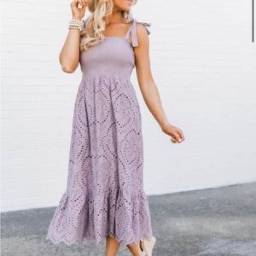 NWT Pink Lily Purple Lace Midi Dress